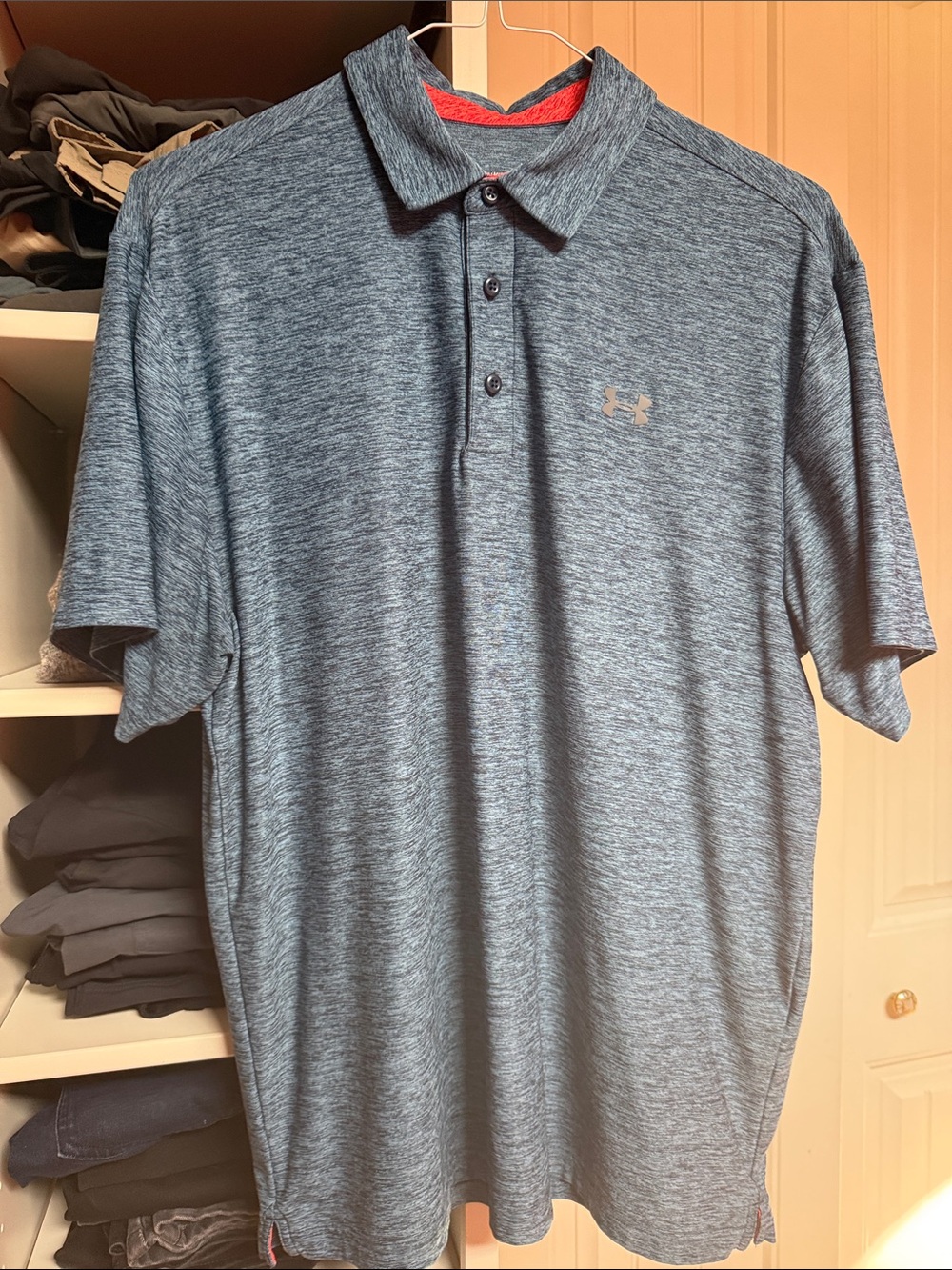 Under Armour Men’s Heathered Gray-Blue Performance Polo
